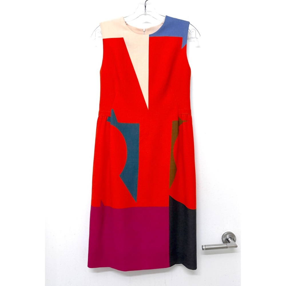 Akris 100 Years 70s Mod Composed Letters Logo Print Wool Dress Colorblock 4